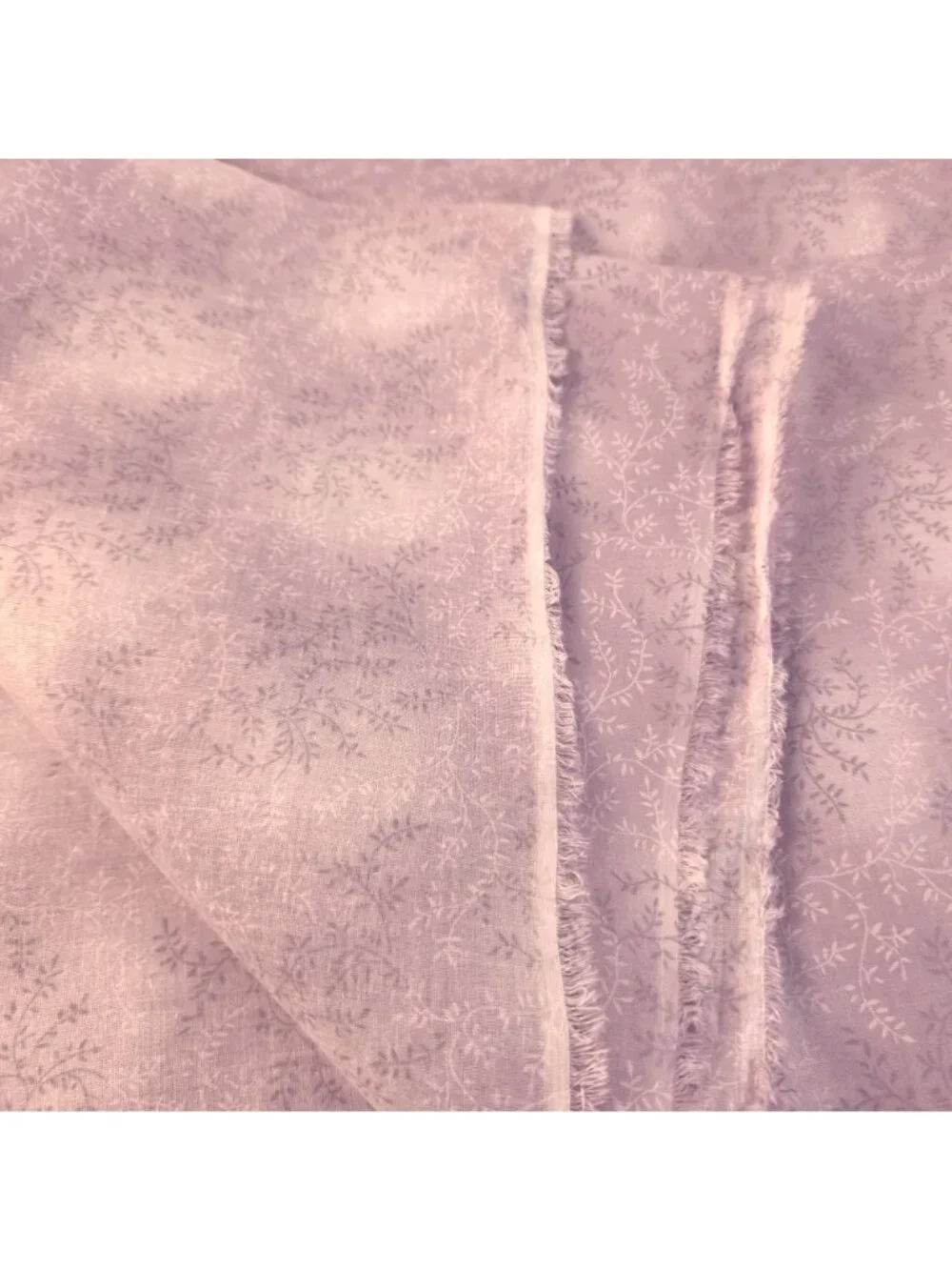 Lavender Purple 108 Inch Wide Cotton Fabric 3.5 Yards White Leaf Vine Print Quil